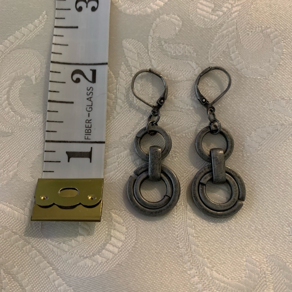 Pewter Double Hoop Earrings